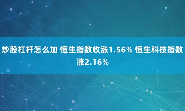 炒股杠杆怎么加 恒生指数收涨1.56% 恒生科技指数涨2.16%