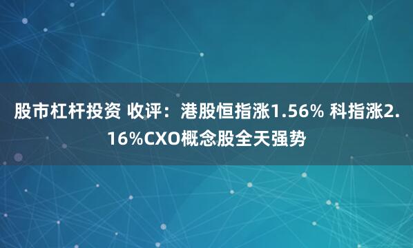 股市杠杆投资 收评：港股恒指涨1.56% 科指涨2.16%CXO概念股全天强势