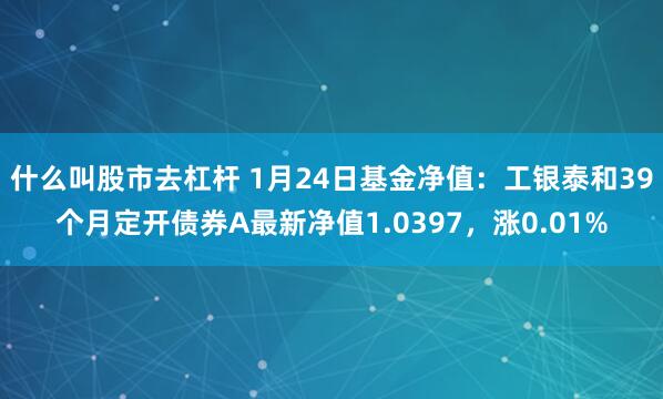 什么叫股市去杠杆 1月24日基金净值：工银泰和39个月定开债券A最新净值1.0397，涨0.01%